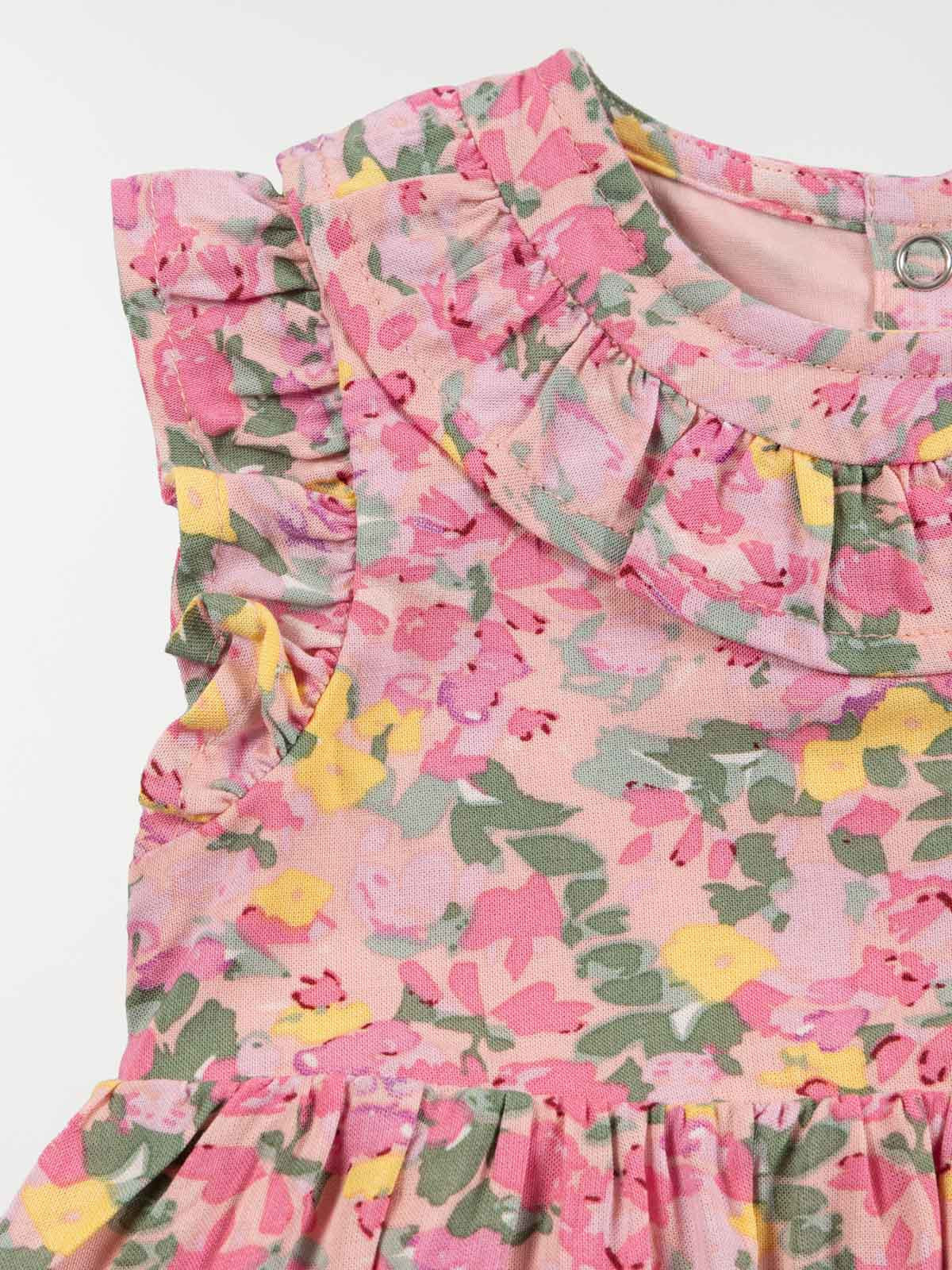 Robe fleurie rose perle fille (3-36M)