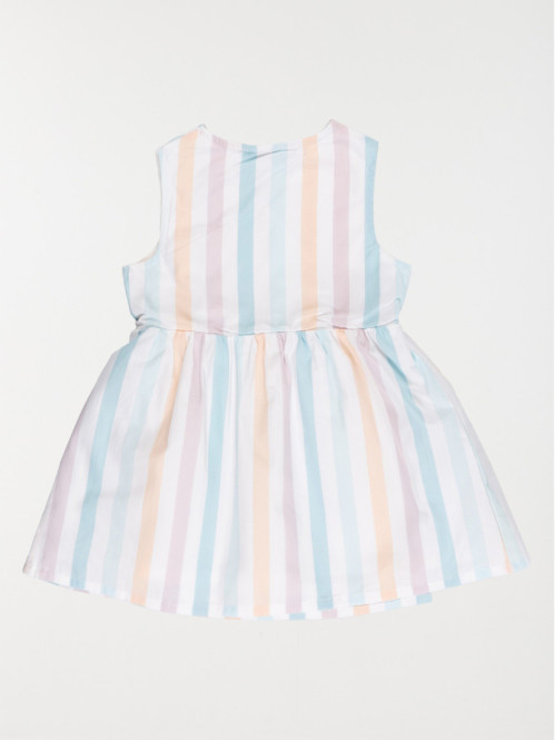 Robe rayures multicolores fille (3-36M)