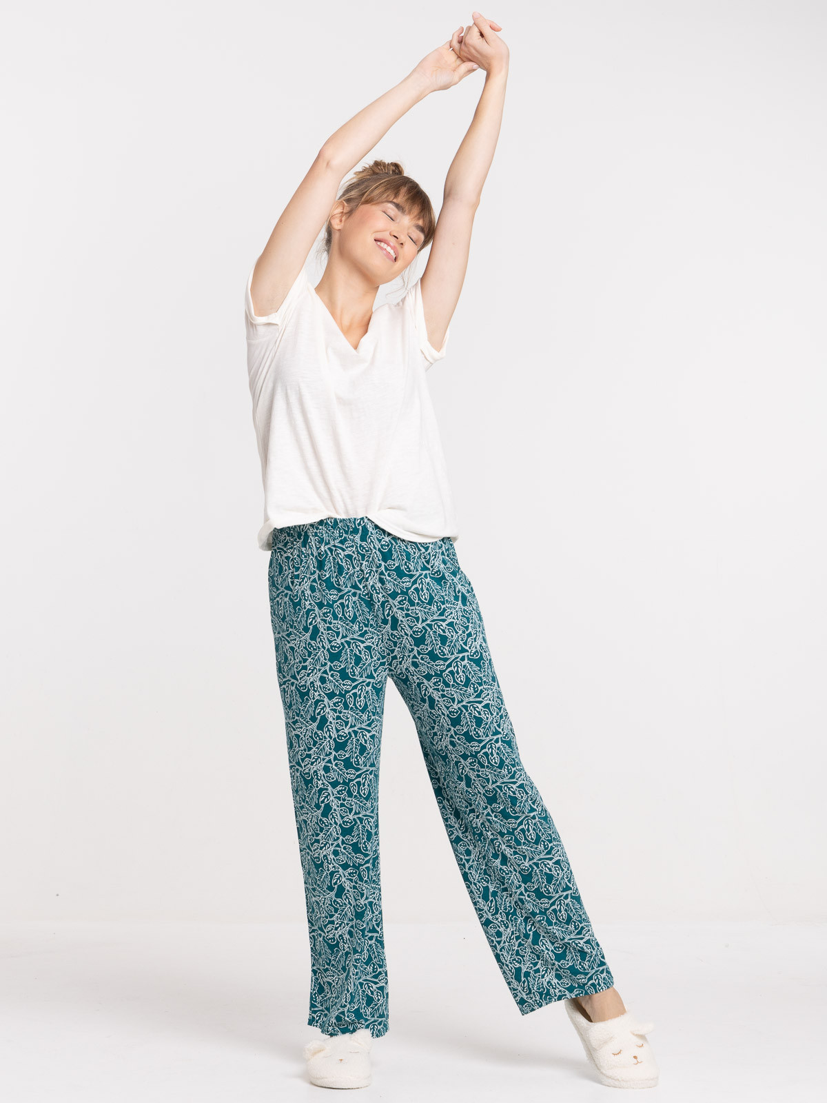 Pyjama motif floral femme