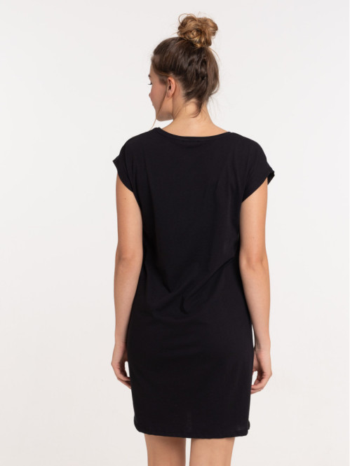 Chemise de nuit message noir femme