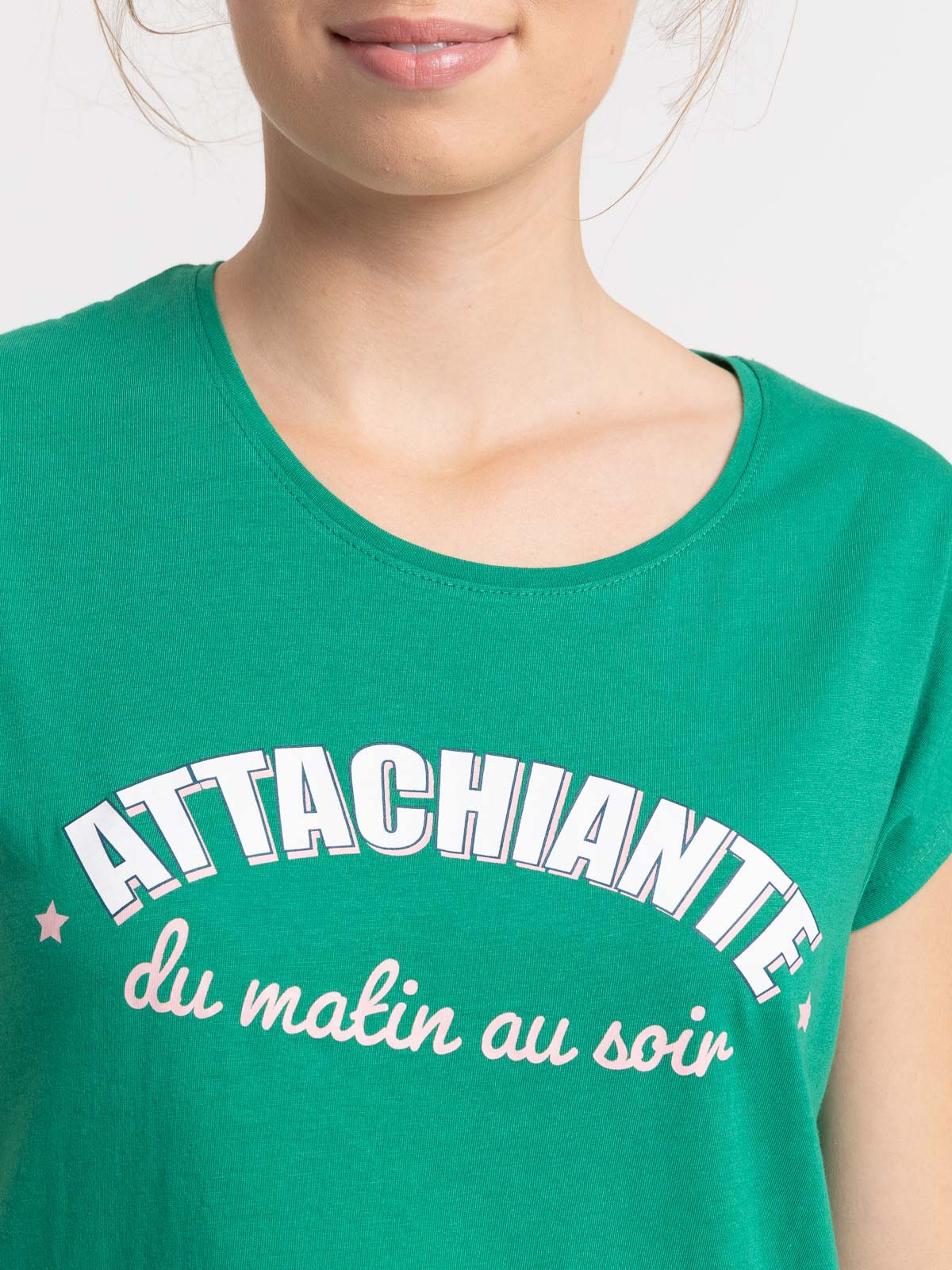 Liquette message vert bosphore femme