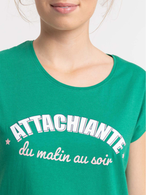 Liquette message vert bosphore femme