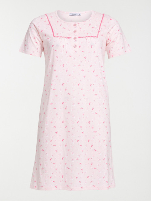Chemise de nuit floral rose femme