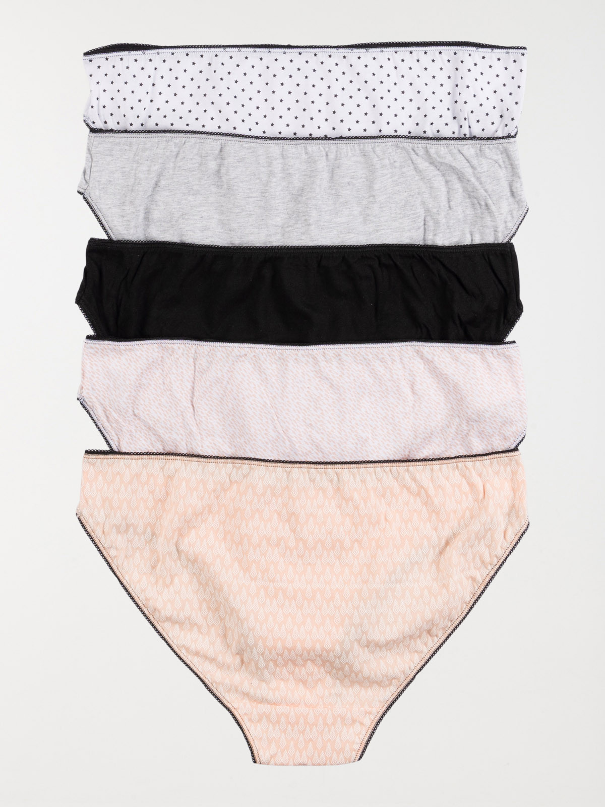 Lot de 5 slips imprimés femme