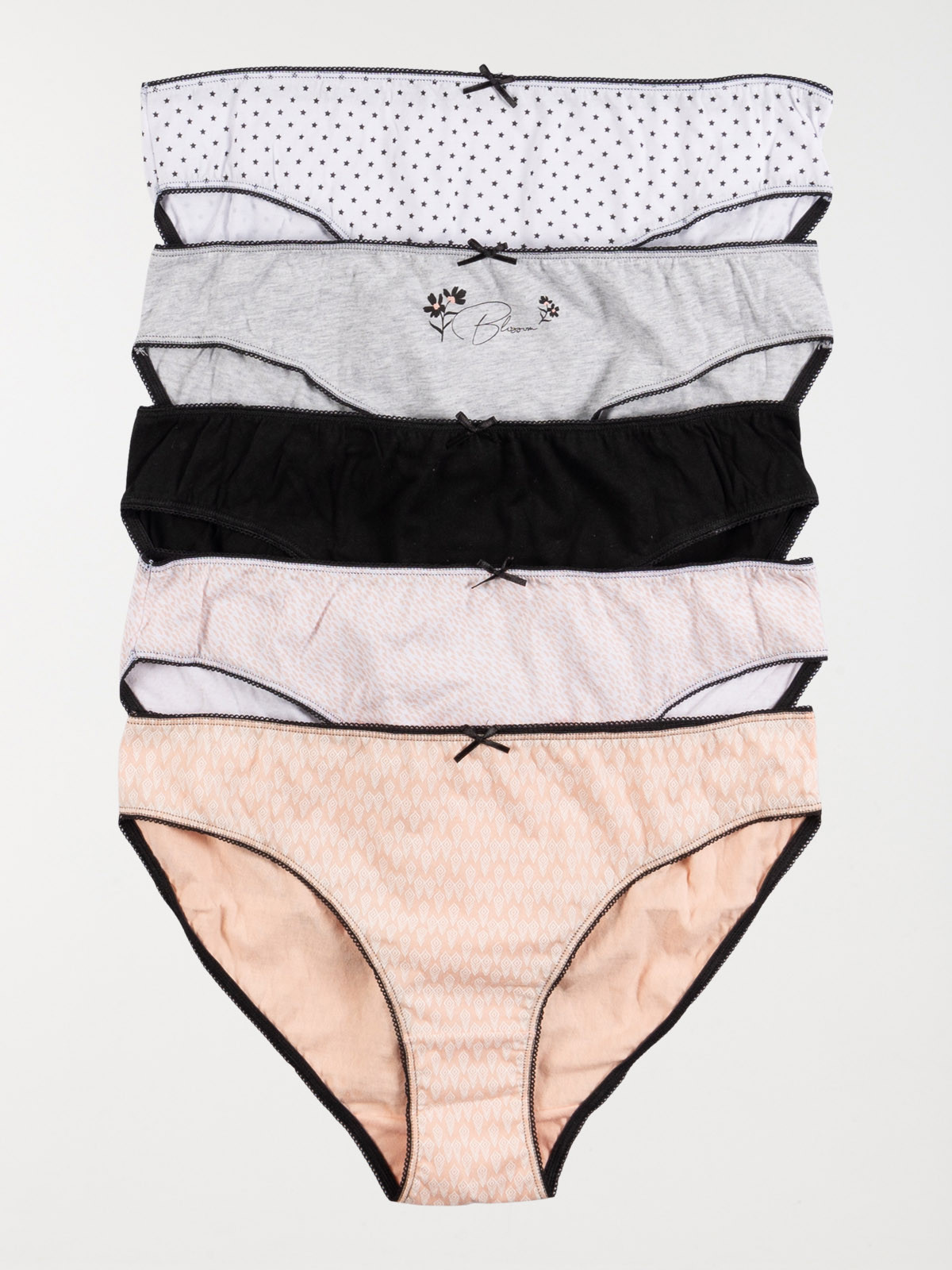 Lot de 5 slips imprimés femme
