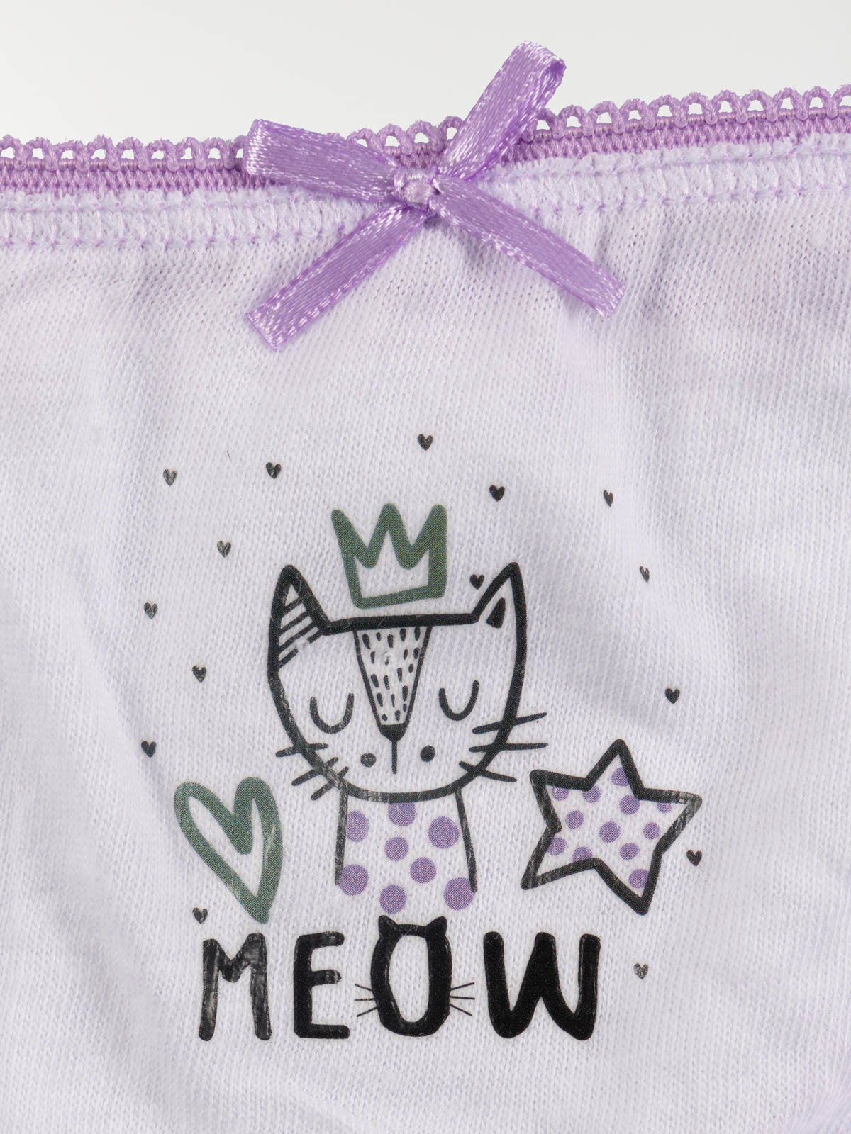 Lot 5 slips motif chat graphique fille Lot 5 slips motif chat graphique fille