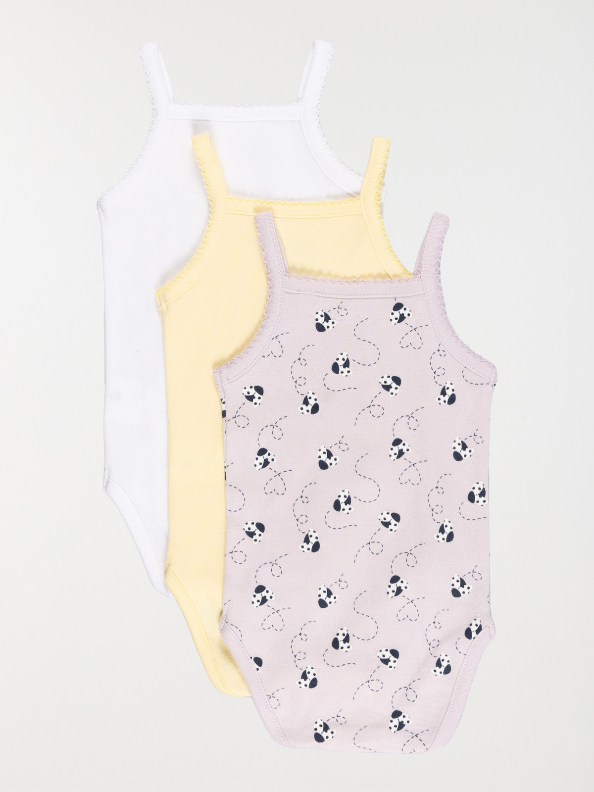 Lot de 3 bodies fille lilas baby (3-24M) Lot de 3 bodies fille lilas baby (3-24M)