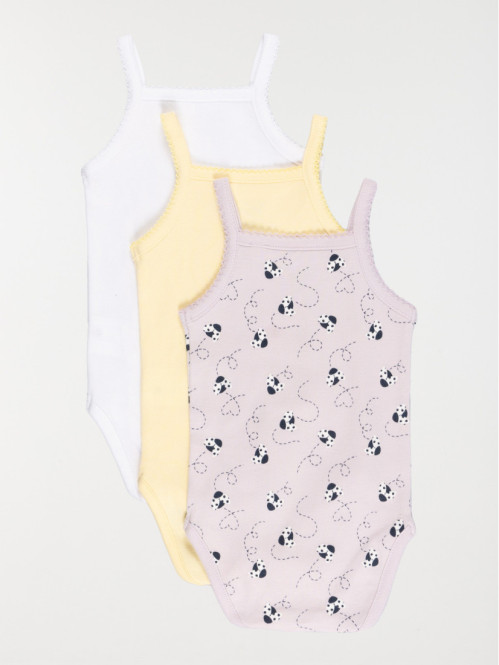 Lot de 3 bodies fille lilas baby (3-24M) Lot de 3 bodies fille lilas baby (3-24M)