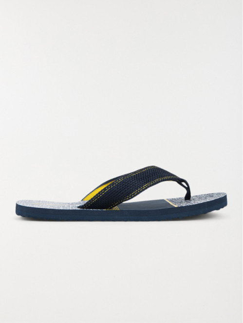 Tong marine et jaune homme (40-46)