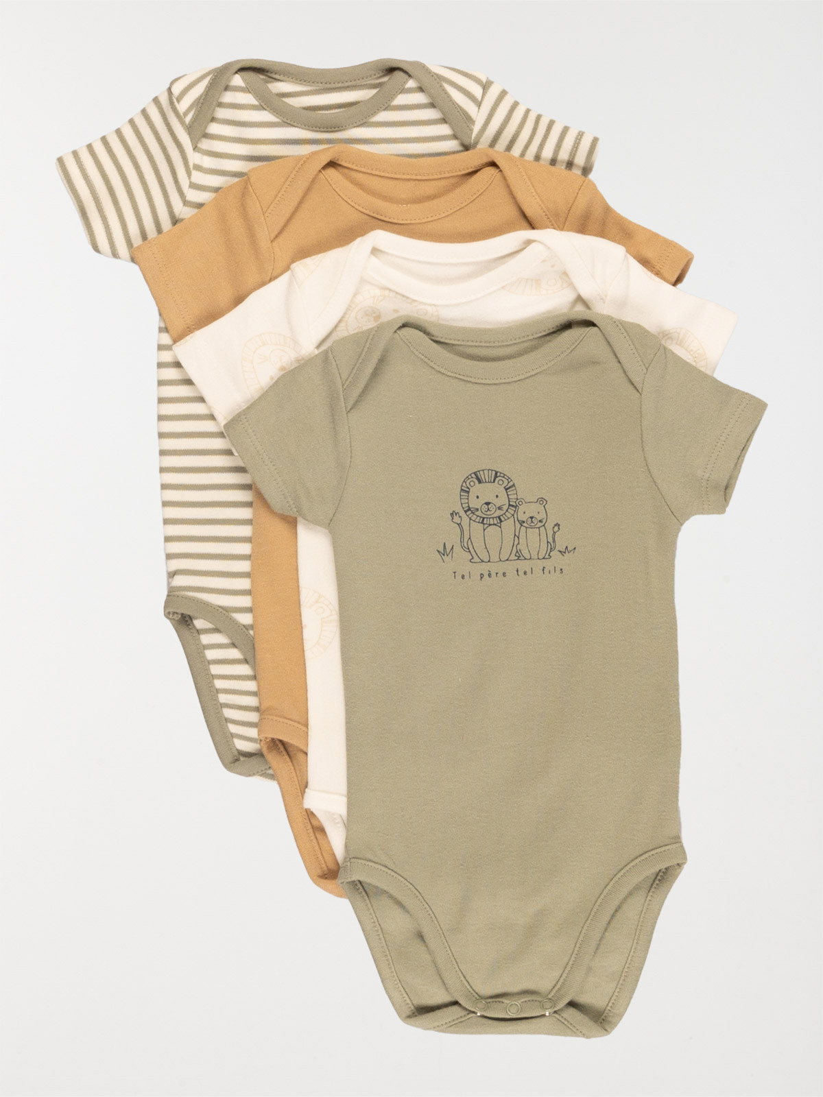 Lot 4 bodies motif lion garçon (3-24M)