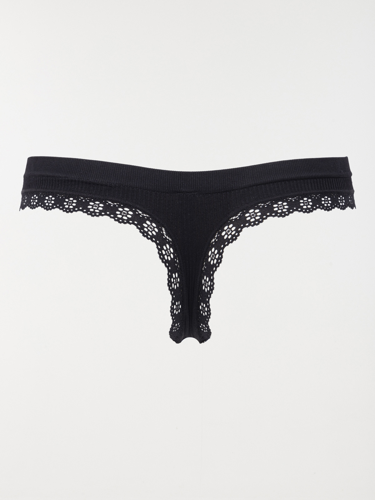 Tanga côtelé noir femme Tanga côtelé noir femme