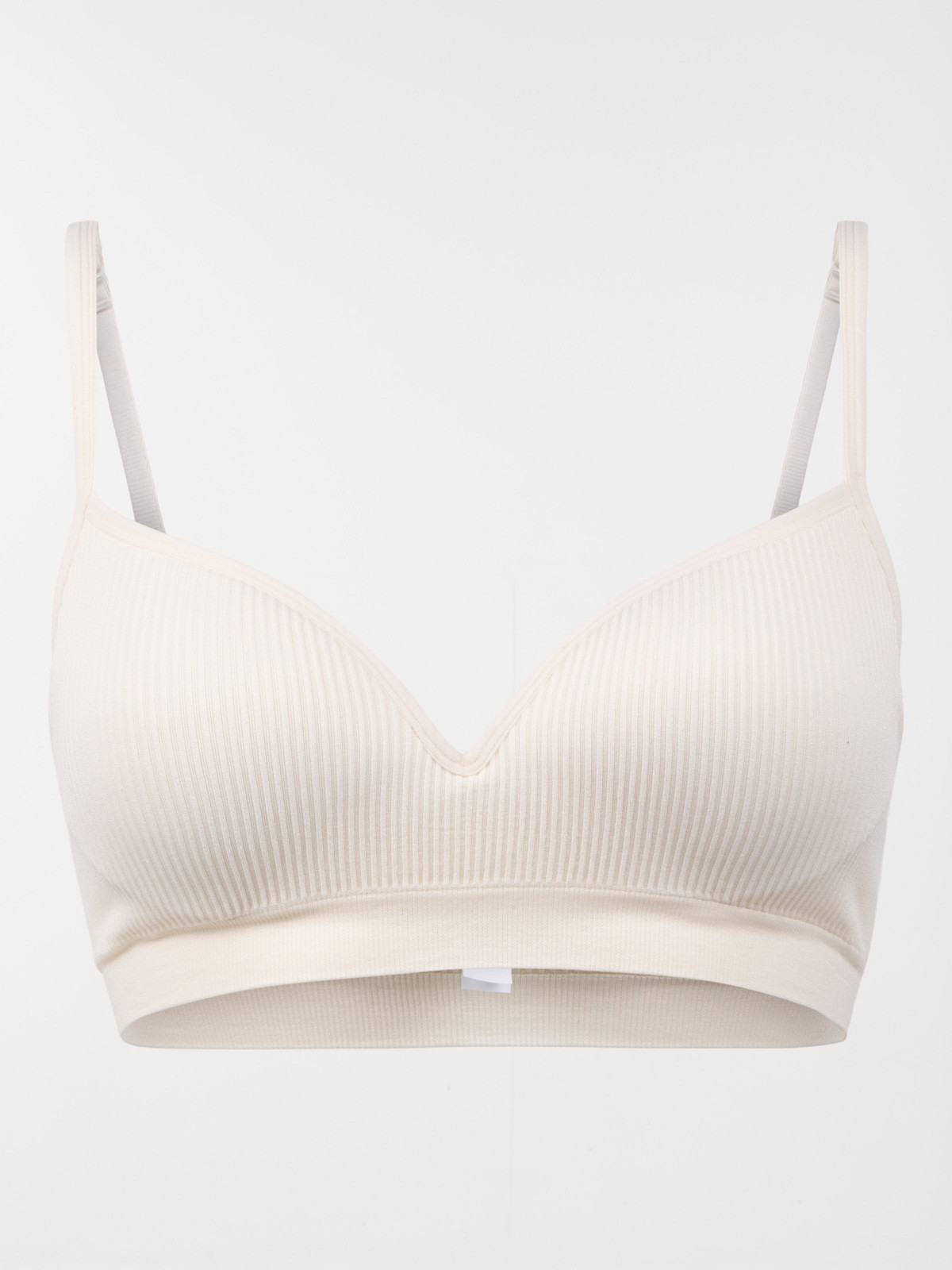 Bustier côtelé ivoire femme