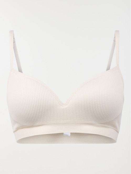 Bustier côtelé ivoire femme...