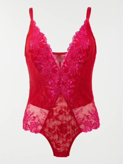 Body dentelle rouge kiss femme (85A-95D)