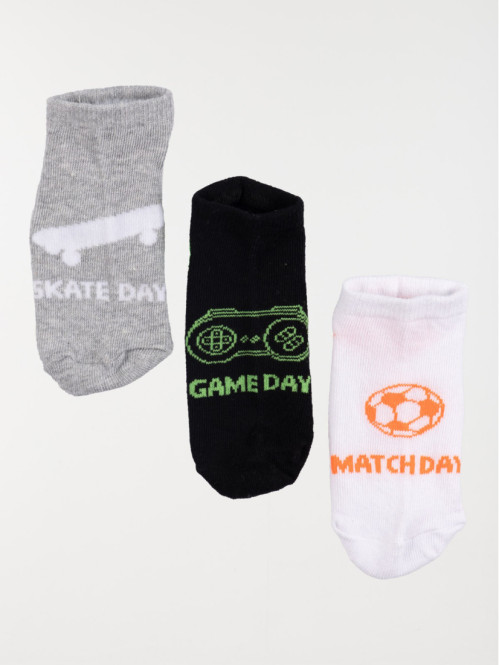 Lot de 3 paires de chaussettes garçon