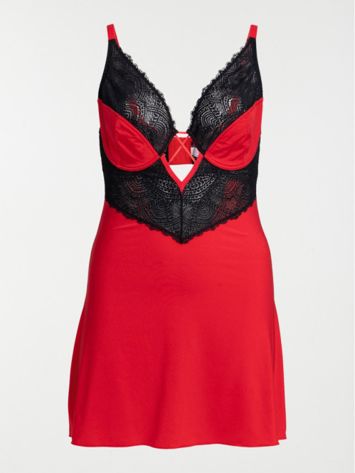 Nuisette rouge kiss grande taille femme