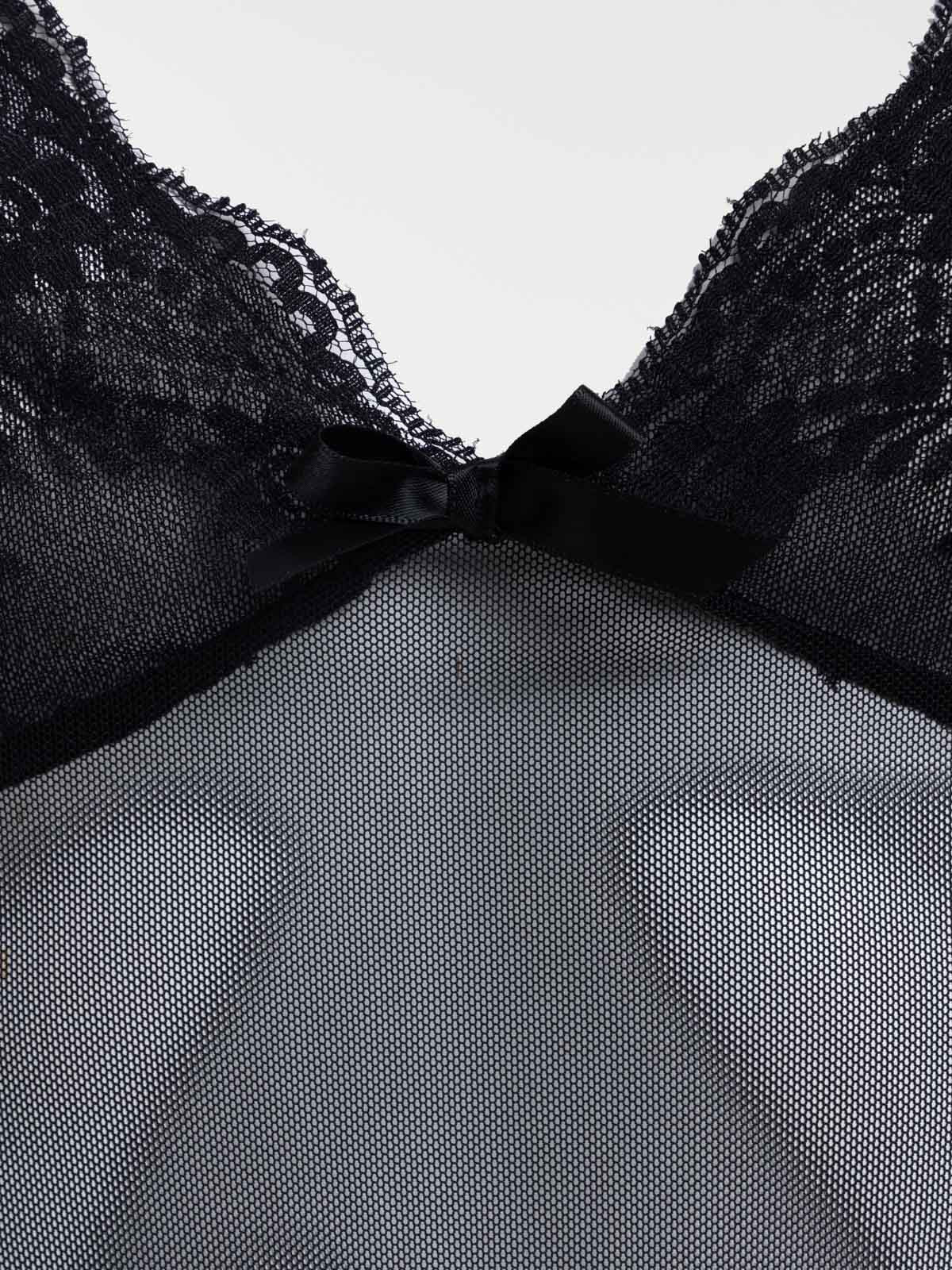 Nuisette et string noir femme Nuisette et string noir femme