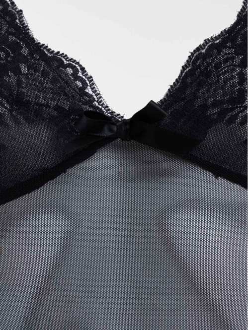 Nuisette et string noir femme Nuisette et string noir femme