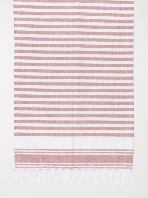 Fouta rayée terracotta femme 80 x 150 cm Fouta rayée terracotta femme 80 x 150 cm