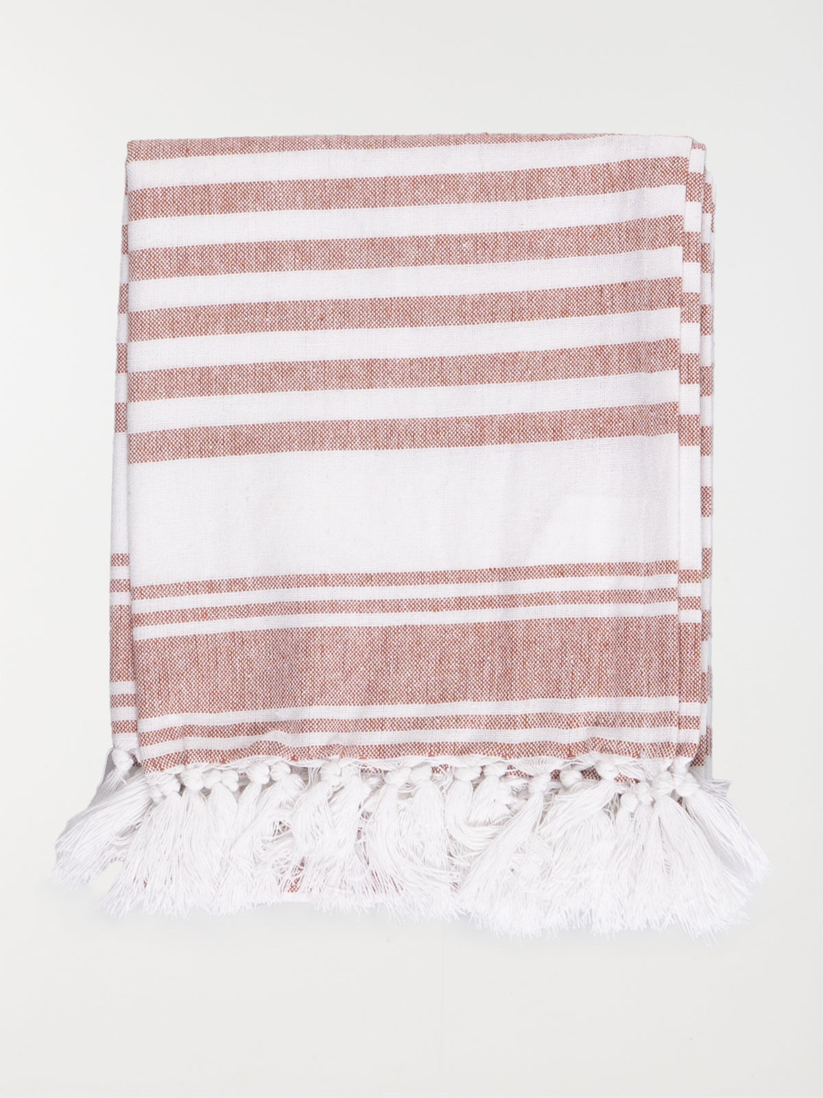 Fouta rayée terracotta femme 80 x 150 cm