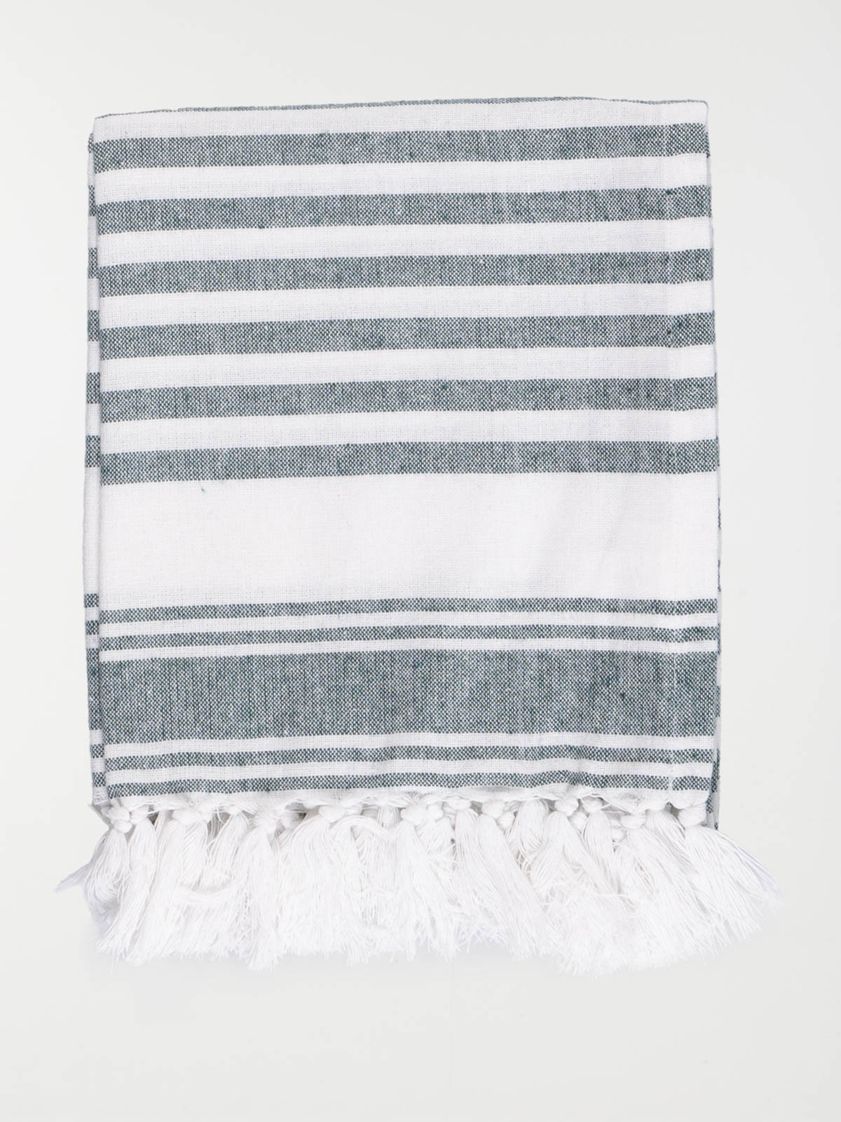 Fouta rayée verte 80 x 150 cm