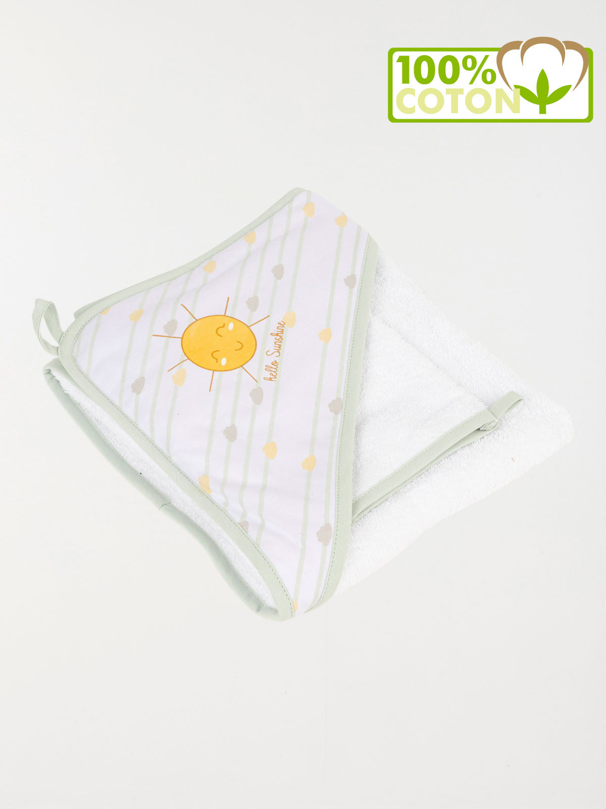 Carré de bain et gant soleil bébé
