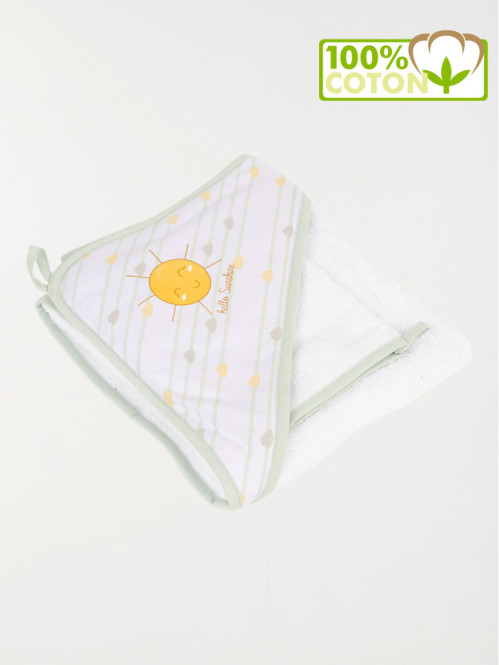 Carré de bain et gant soleil bébé