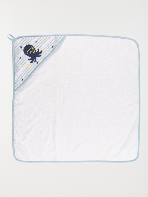 Carré de bain pieuvre et gant bébé Carré de bain pieuvre et gant bébé