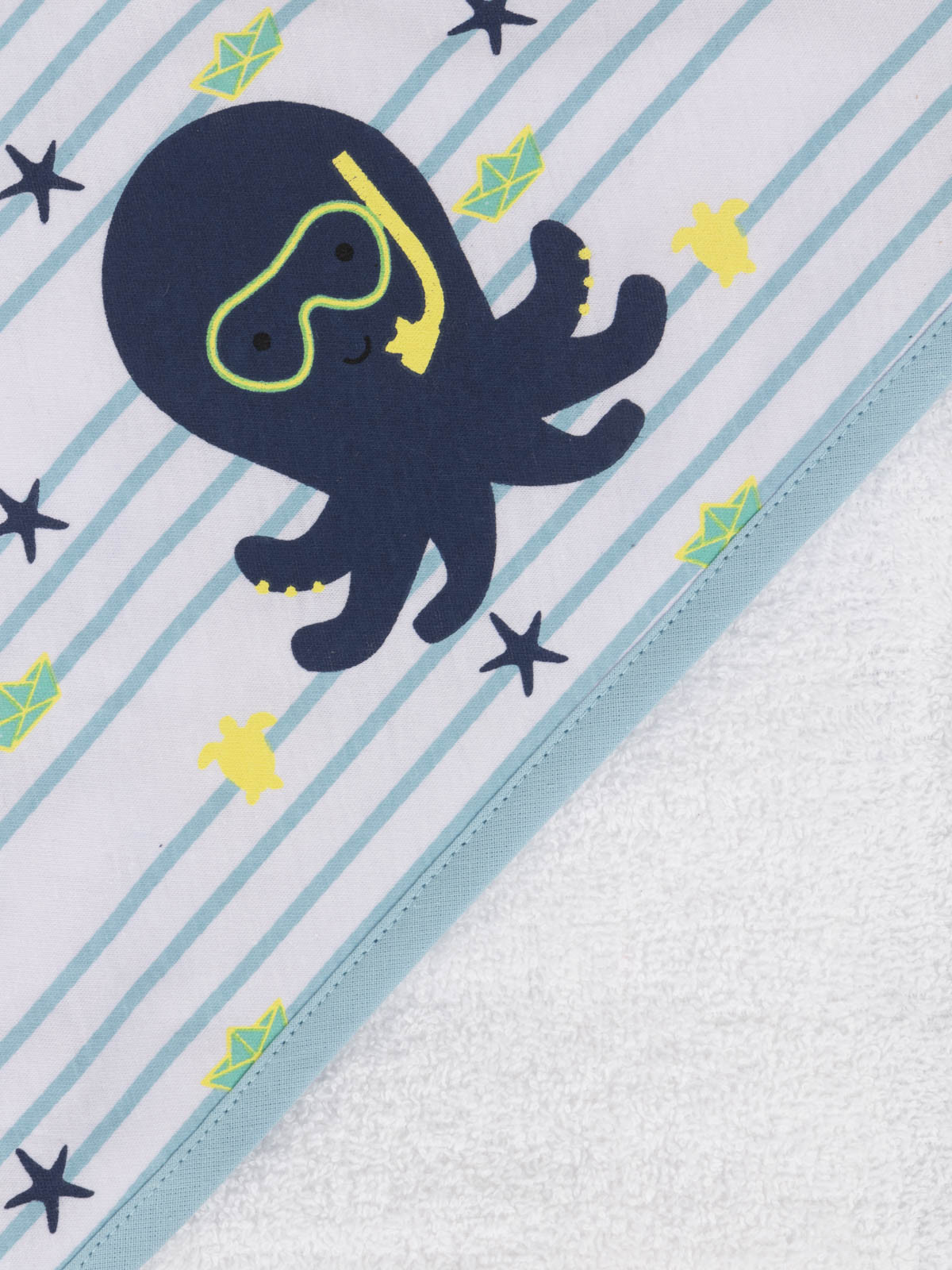 Carré de bain pieuvre et gant bébé Carré de bain pieuvre et gant bébé