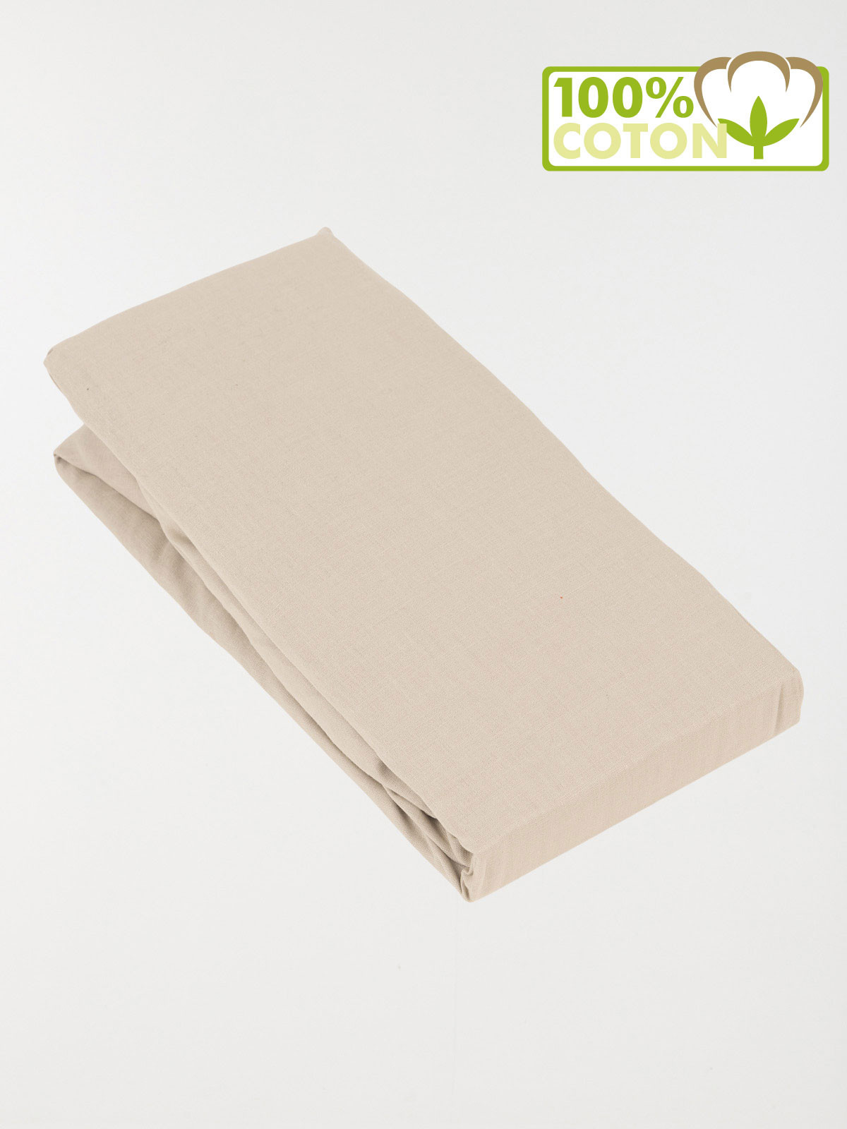Drap housse 90 x 190 coloris sable