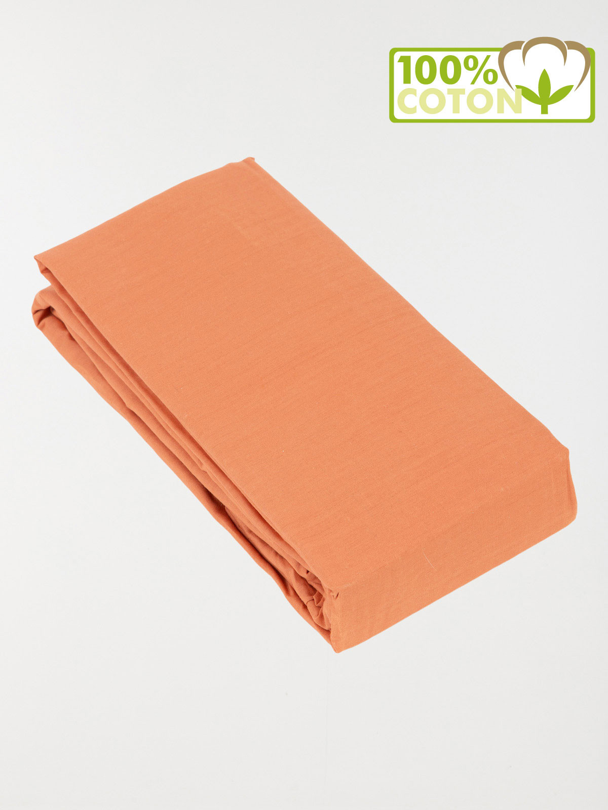 Drap housse 160 x 200 terracotta