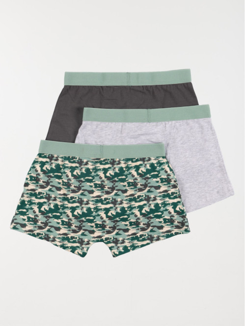 Lot de 3 boxers motif camouflage garçon