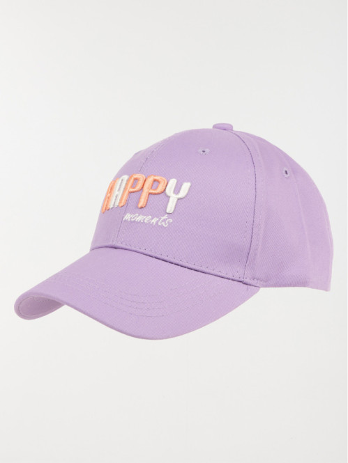 Casquette femme happy moments lilas