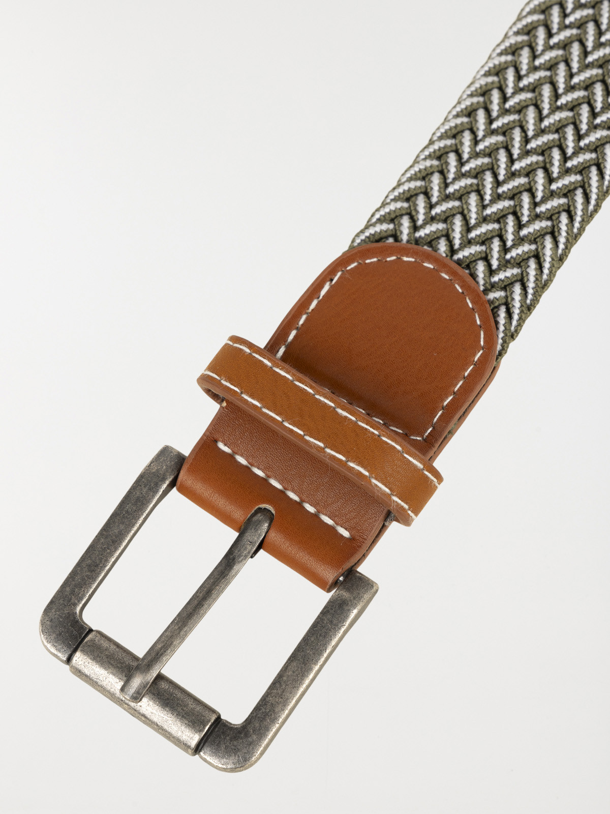 Ceinture tressée élastiquée homme kaki Ceinture tressée élastiquée homme kaki