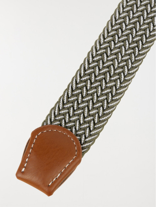 Ceinture tressée élastiquée homme kaki Ceinture tressée élastiquée homme kaki