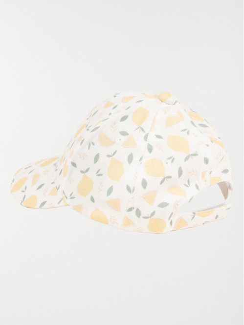 Casquette imprimée citron bébé