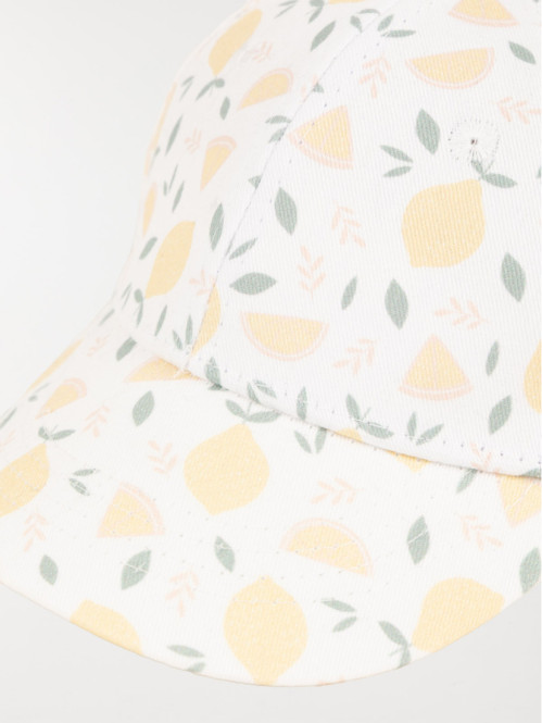 Casquette imprimée citron bébé