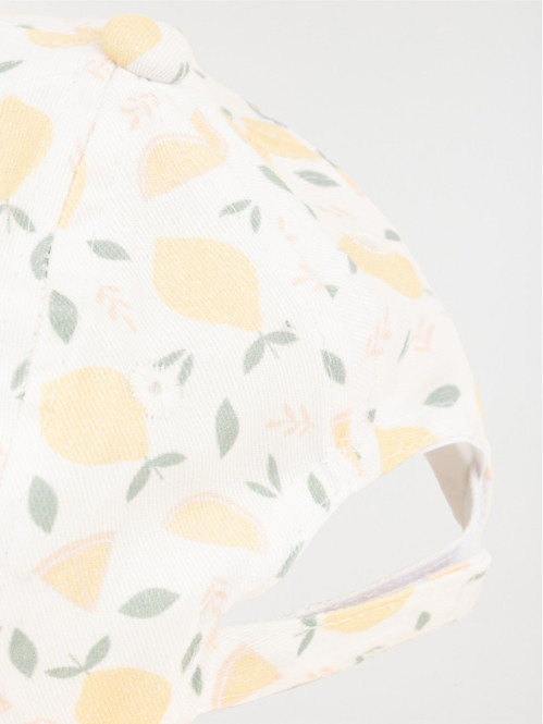 Casquette imprimée citron bébé