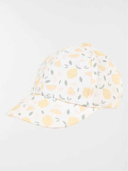 Casquette imprimée citron bébé