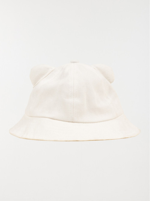 Chapeau blanc oreilles en relief bébé