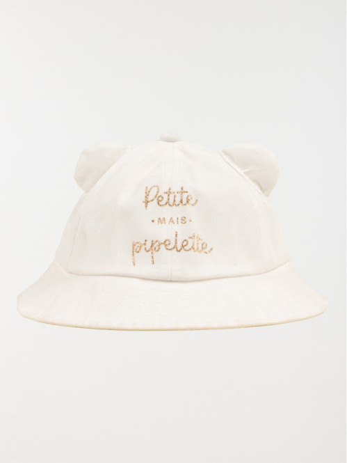 Chapeau blanc oreilles en relief bébé