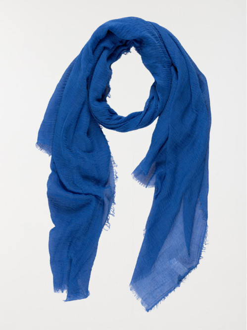 Foulard uni cobalt femme