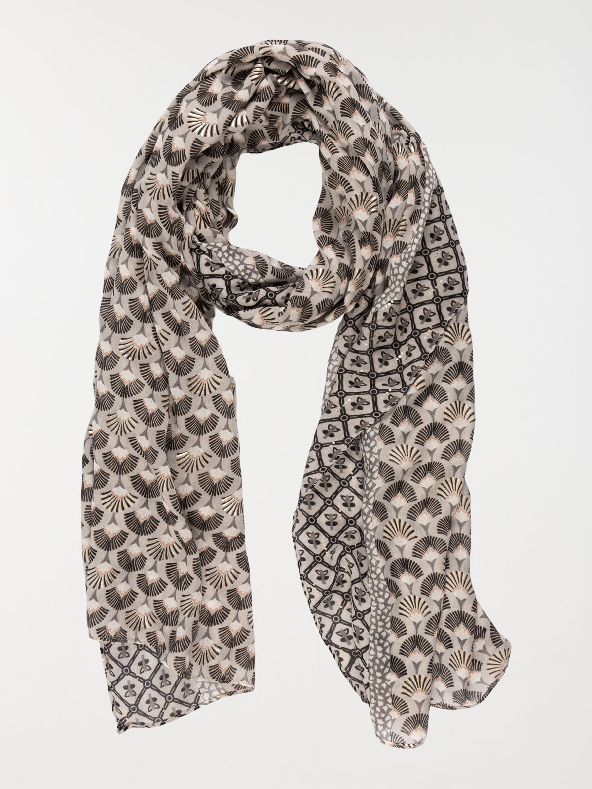 Foulard noir imprimé wax femme
