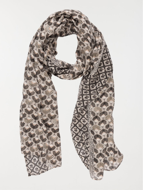Foulard noir imprimé wax femme