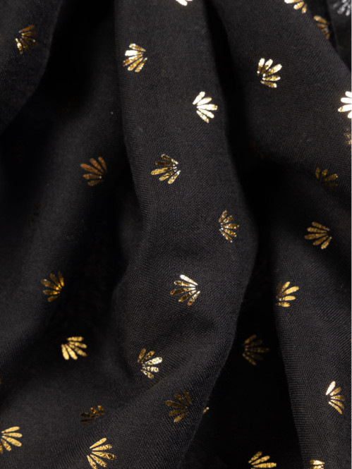 Foulard noir motif doré femme