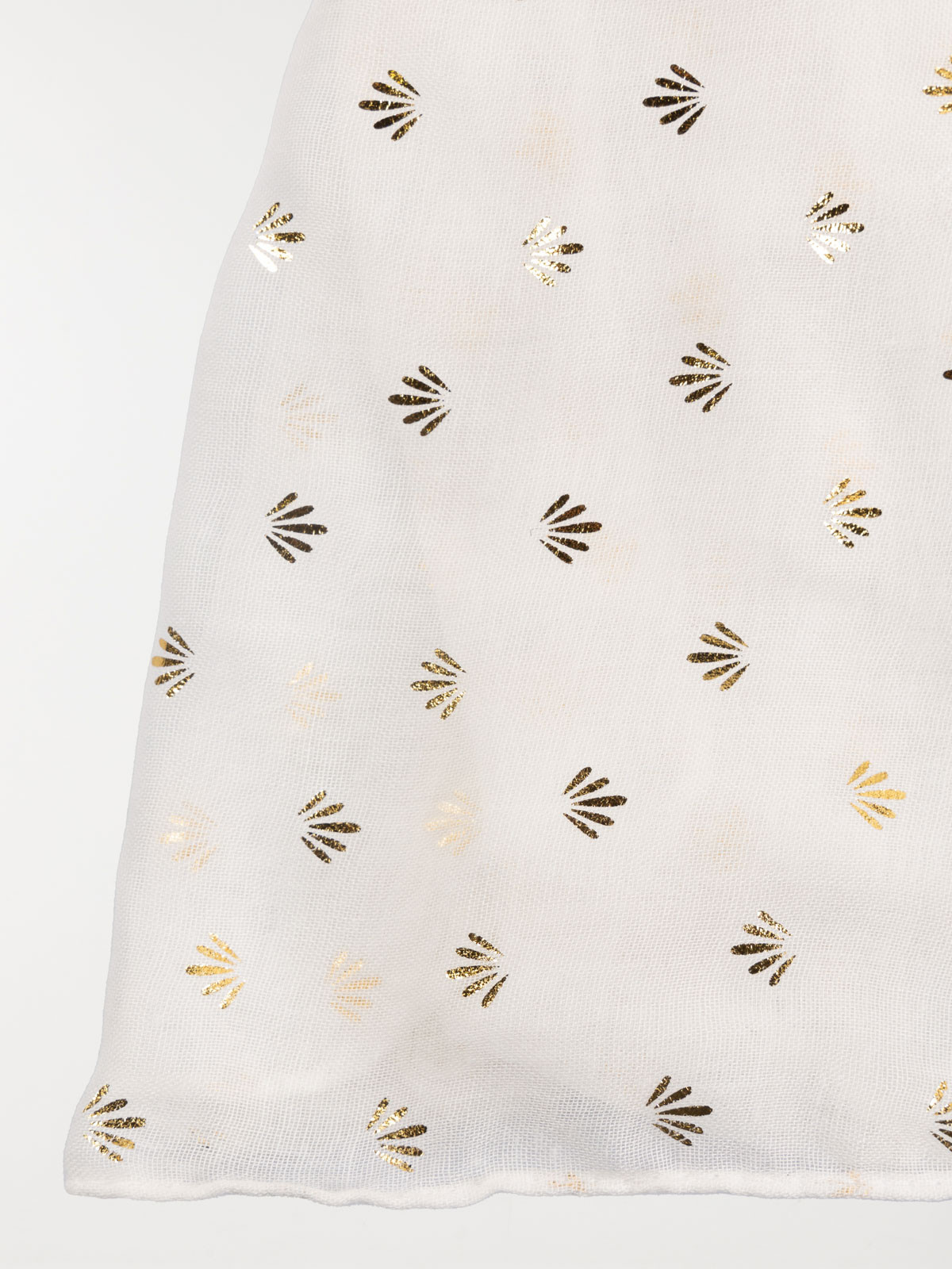 Foulard écru motif doré femme