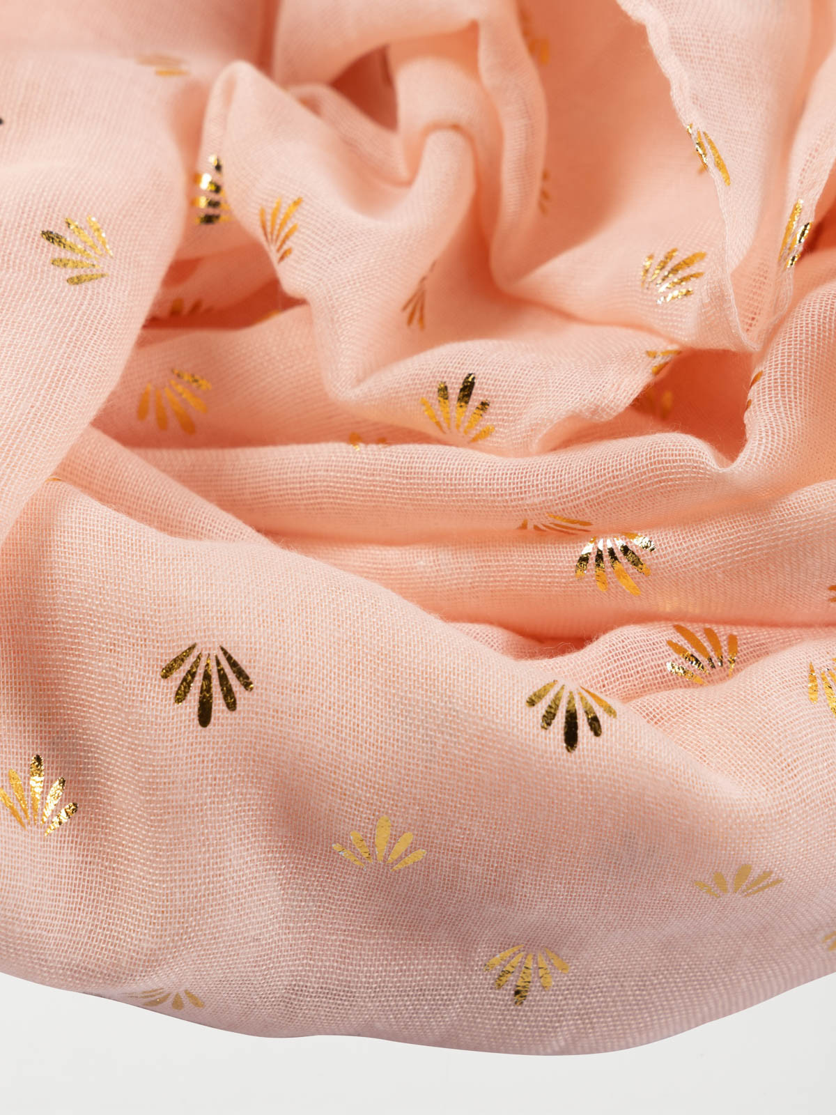 Foulard vintage pink motif doré femme