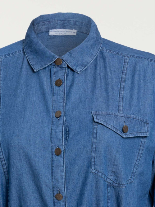 Robe denim stone grande taille femme Robe denim stone grande taille femme