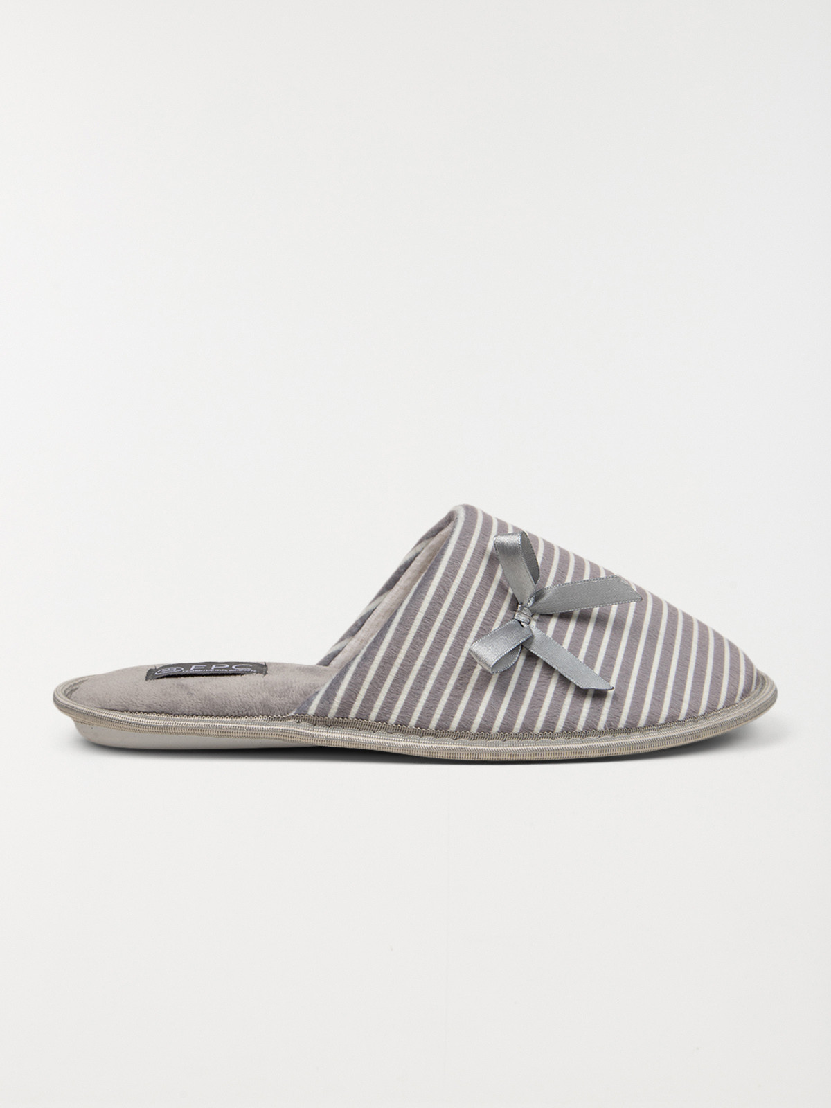 Chaussons rayés gris femme (37-42)