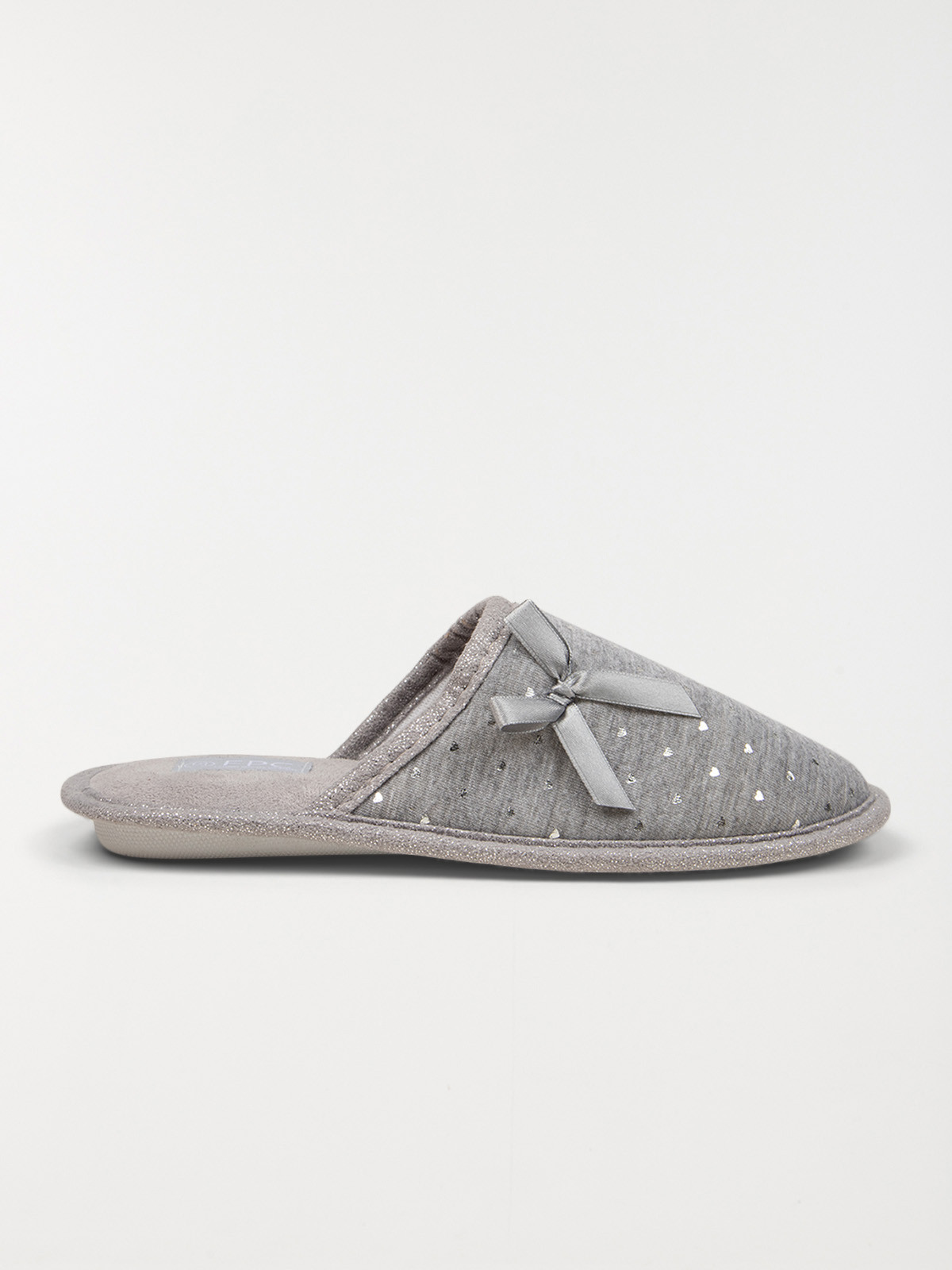 Chaussons coeurs argentés femme (36-42)